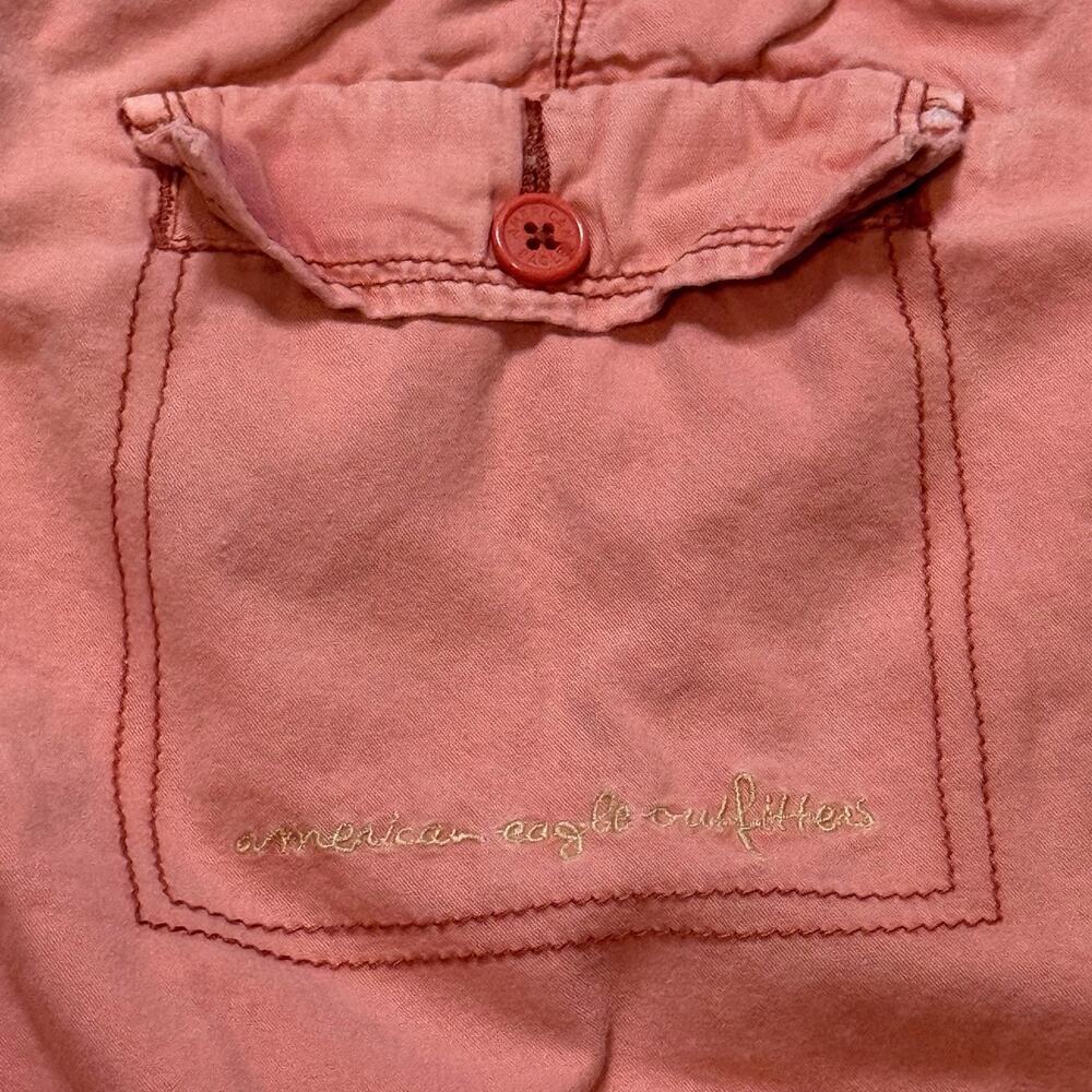 Vintage Y2K American Eagle Outfitter Women’s Roll Up Hem Peach Shorts Size 12 - Picture 11 of 16